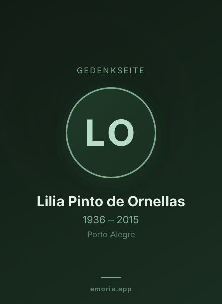 Gedenkportrait von Lilia Pinto de Ornellas
