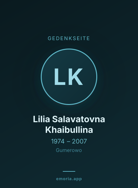 Gedenkportrait von Lilia Salavatovna Khaibullina