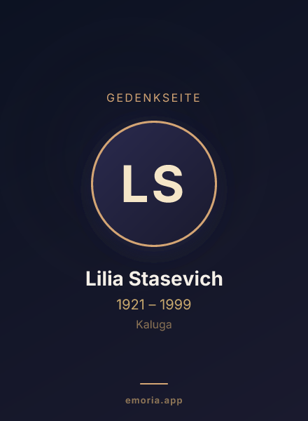 Gedenkportrait von Lilia Stasevich