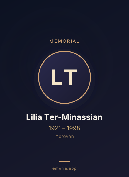 Memorial portrait of Lilia Ter-Minassian