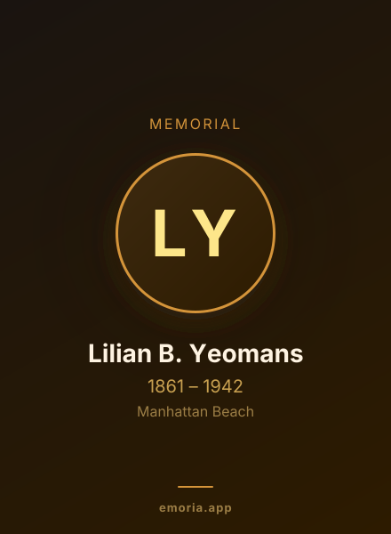 Memorial portrait of Lilian B. Yeomans