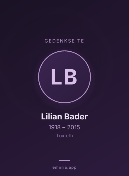 Gedenkportrait von Lilian Bader