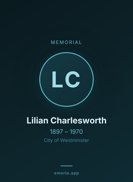 Memorial portrait of Lilian Charlesworth
