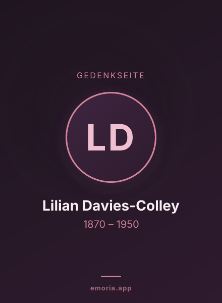 Gedenkportrait von Lilian Davies-Colley