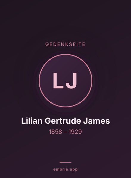 Gedenkportrait von Lilian Gertrude James