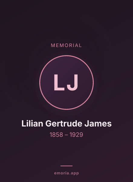 Memorial portrait of Lilian Gertrude James