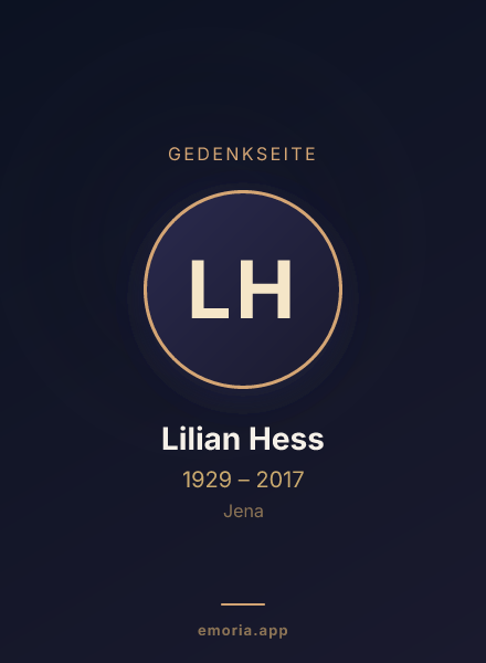 Gedenkportrait von Lilian Hess