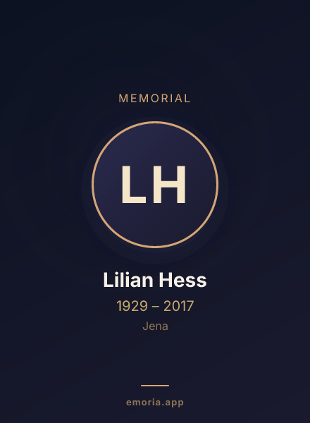 Memorial portrait of Lilian Hess