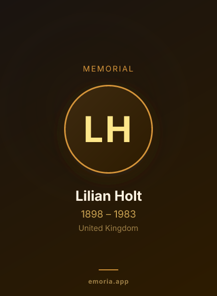Memorial portrait of Lilian Holt
