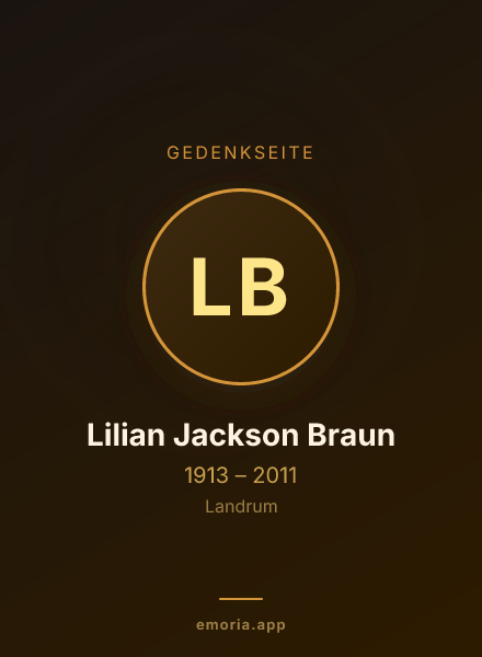 Gedenkportrait von Lilian Jackson Braun
