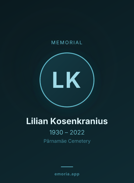 Memorial portrait of Lilian Kosenkranius