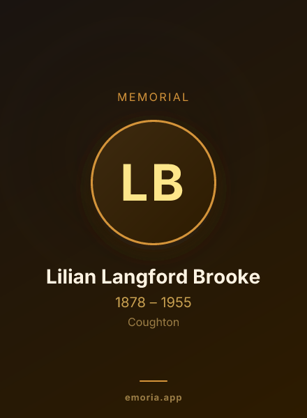 Memorial portrait of Lilian Langford Brooke