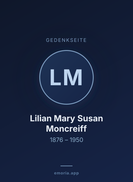 Gedenkportrait von Lilian Mary Susan Moncreiff