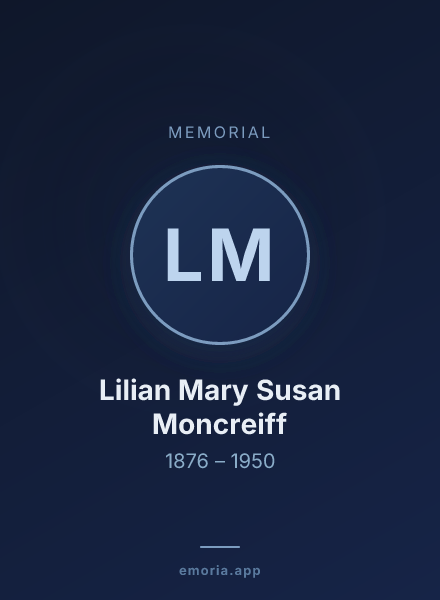 Memorial portrait of Lilian Mary Susan Moncreiff