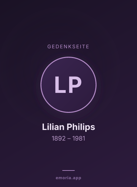 Gedenkportrait von Lilian Philips