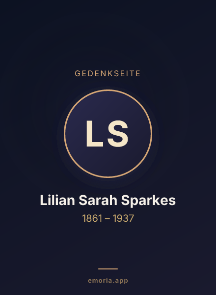 Gedenkportrait von Lilian Sarah Sparkes
