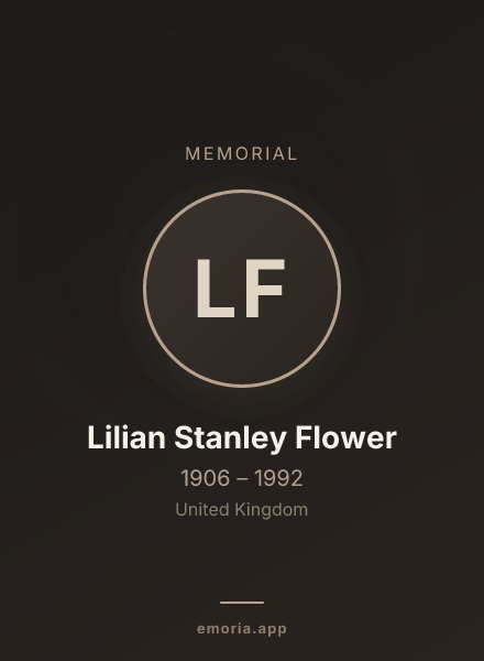 Memorial portrait of Lilian Stanley Flower