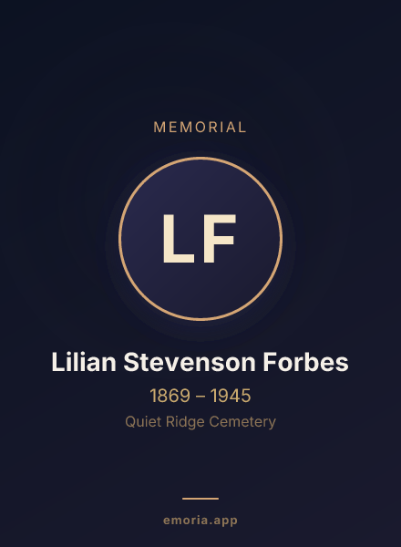 Memorial portrait of Lilian Stevenson Forbes