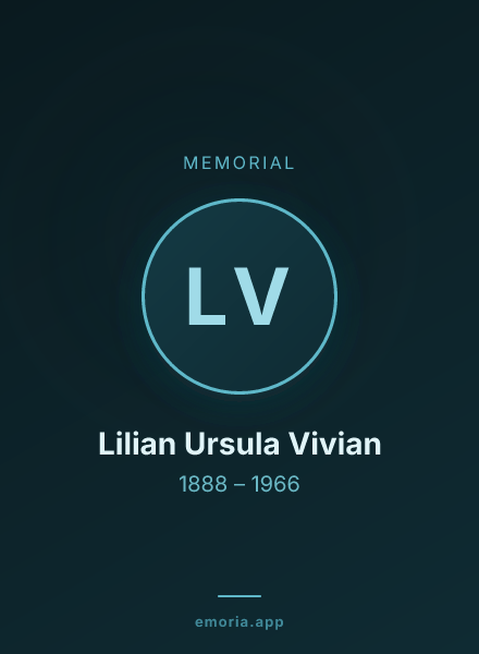 Memorial portrait of Lilian Ursula Vivian