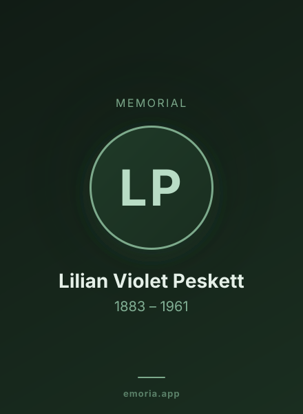 Memorial portrait of Lilian Violet Peskett
