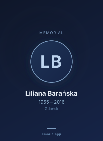 Memorial portrait of Liliana Barańska