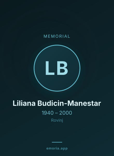 Memorial portrait of Liliana Budicin-Manestar