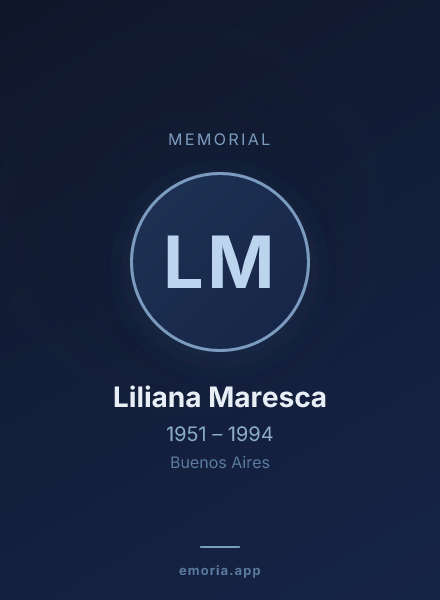 Memorial portrait of Liliana Maresca