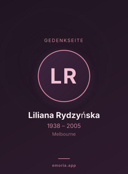 Gedenkportrait von Liliana Rydzyńska