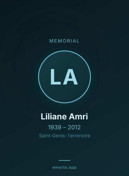 Memorial portrait of Liliane Amri