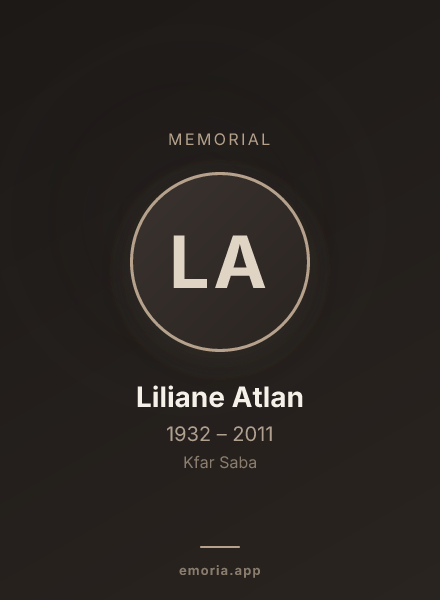 Memorial portrait of Liliane Atlan