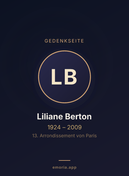 Gedenkportrait von Liliane Berton