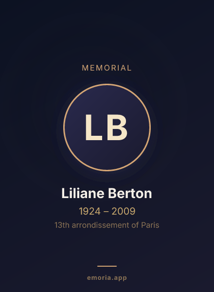 Memorial portrait of Liliane Berton