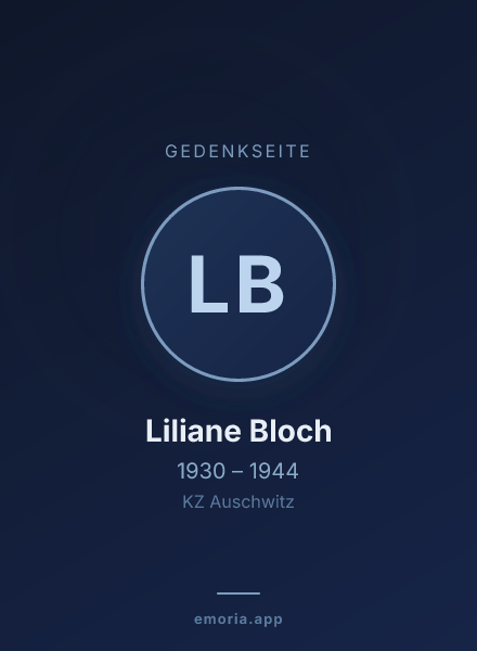 Gedenkportrait von Liliane Bloch