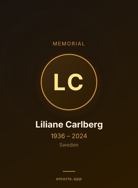 Memorial portrait of Liliane Carlberg