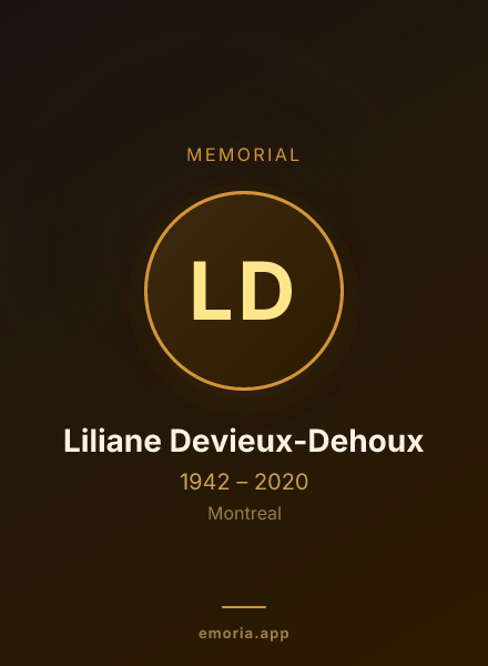 Memorial portrait of Liliane Devieux-Dehoux