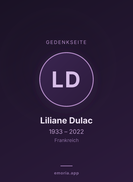 Gedenkportrait von Liliane Dulac