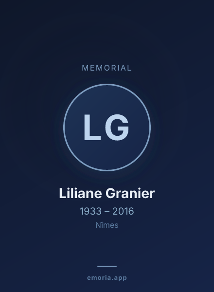 Memorial portrait of Liliane Granier