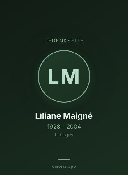 Gedenkportrait von Liliane Maigné