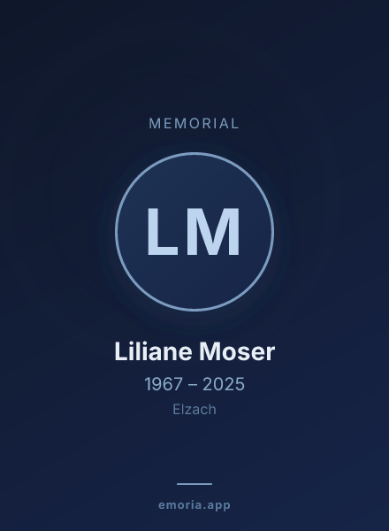 Memorial portrait of Liliane Moser
