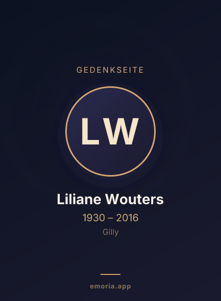 Gedenkportrait von Liliane Wouters