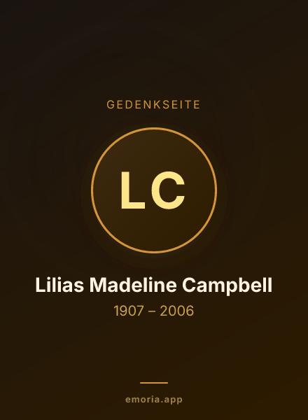 Gedenkportrait von Lilias Madeline Campbell