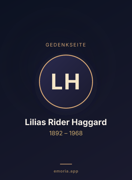 Gedenkportrait von Lilias Rider Haggard