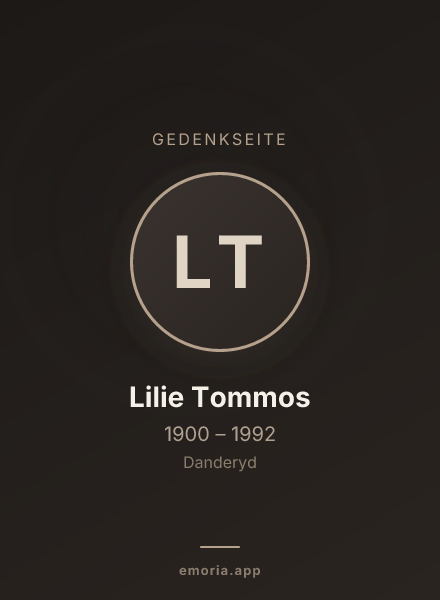 Gedenkportrait von Lilie Tommos