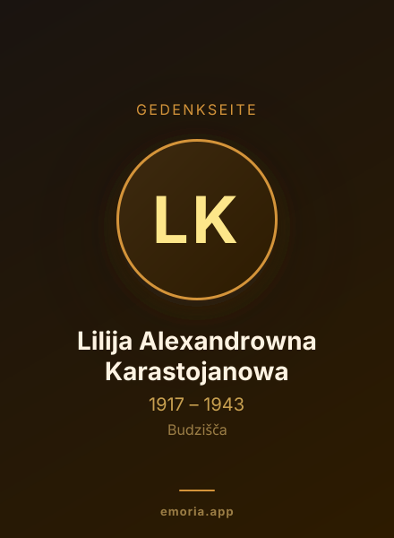 Gedenkportrait von Lilija Alexandrowna Karastojanowa