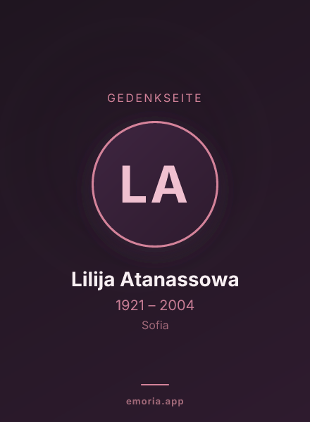 Gedenkportrait von Lilija Atanassowa