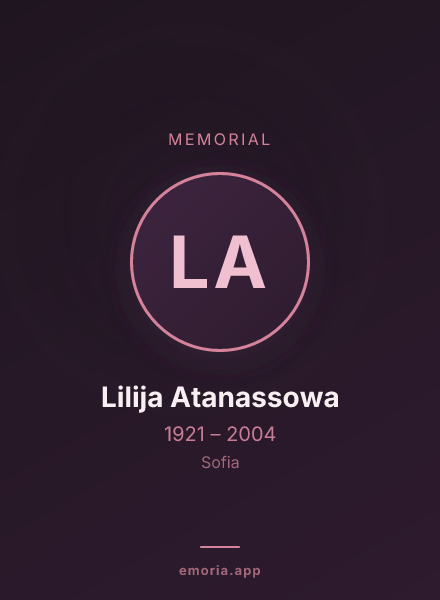 Memorial portrait of Lilija Atanassowa
