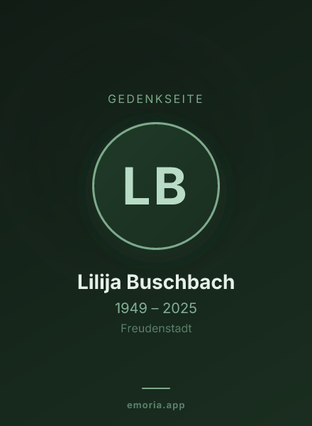 Gedenkportrait von Lilija Buschbach