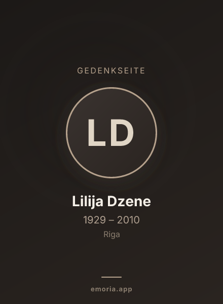 Gedenkportrait von Lilija Dzene