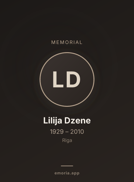 Memorial portrait of Lilija Dzene