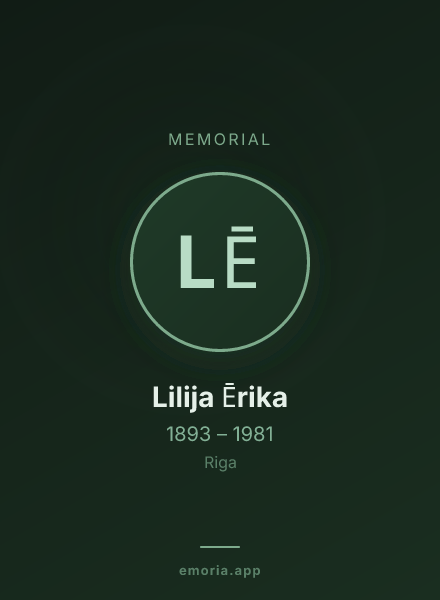 Memorial portrait of Lilija Ērika